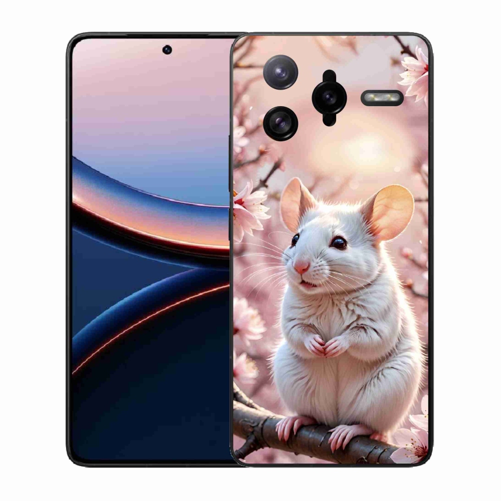 Gélový kryt mmCase na Xiaomi Poco F7 Ultra - biela myš na vetve