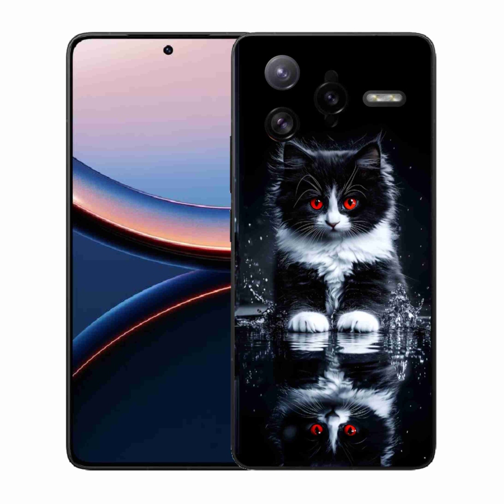 Gélový kryt mmCase na Xiaomi Poco F7 Ultra - čiernobiele mačiatko