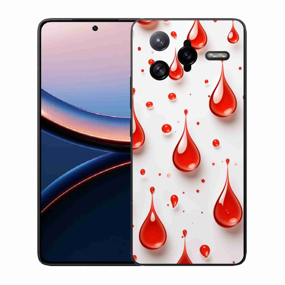 Gélový kryt mmCase na Xiaomi Poco F7 Ultra - červené kvapky