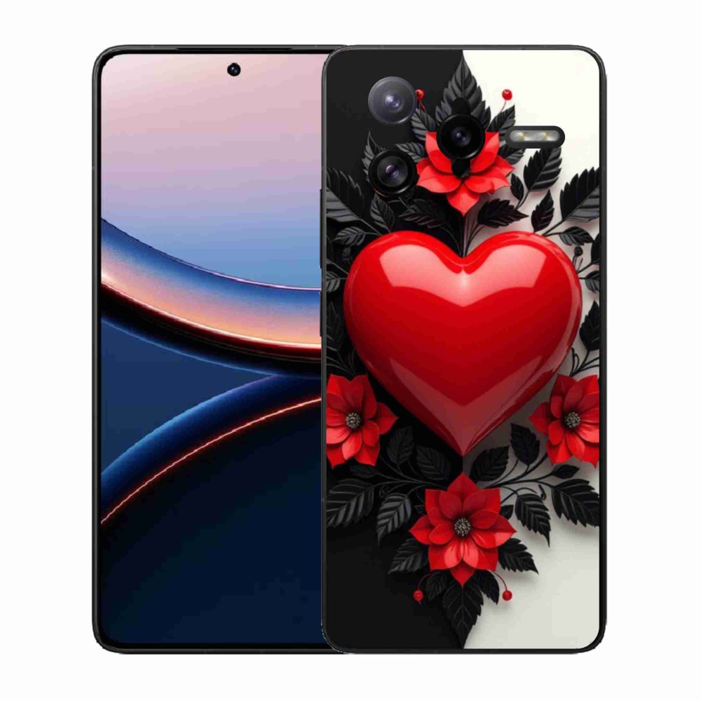 Gélový kryt mmCase na Xiaomi Poco F7 Ultra - červené srdce