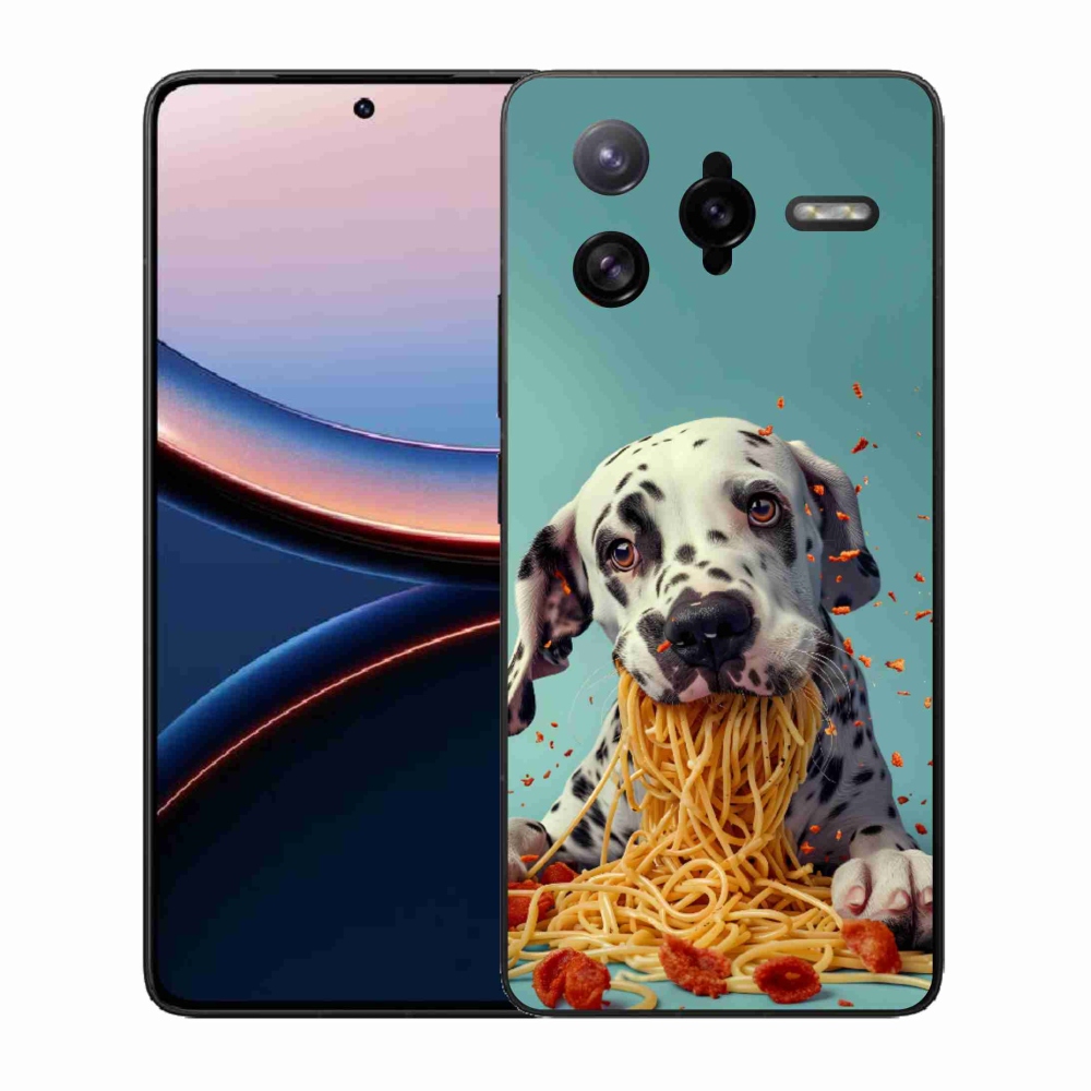 Gélový kryt mmCase na Xiaomi Poco F7 Ultra - dalmatín a špagety