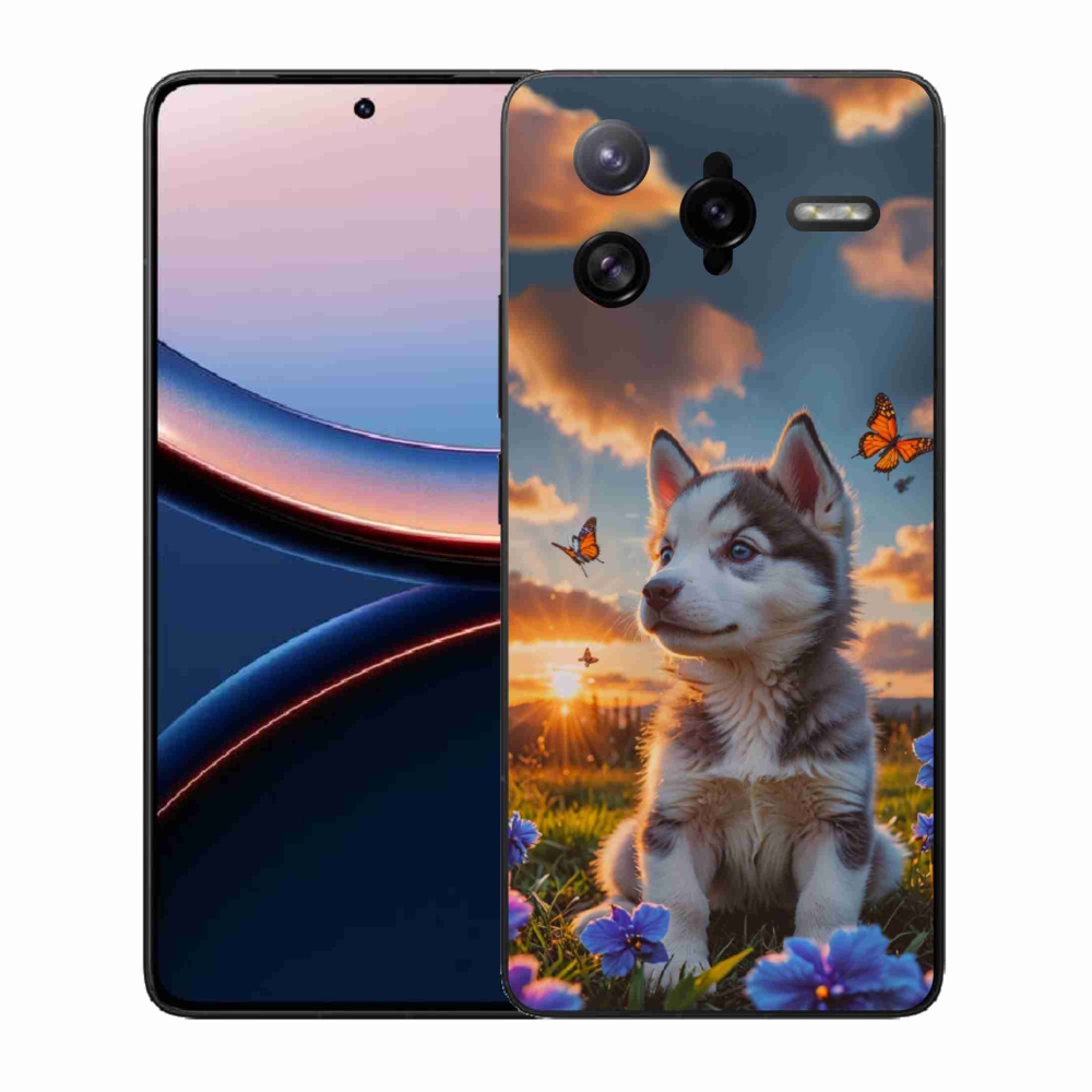 Gélový kryt mmCase na Xiaomi Poco F7 Ultra - husky pri západe slnka