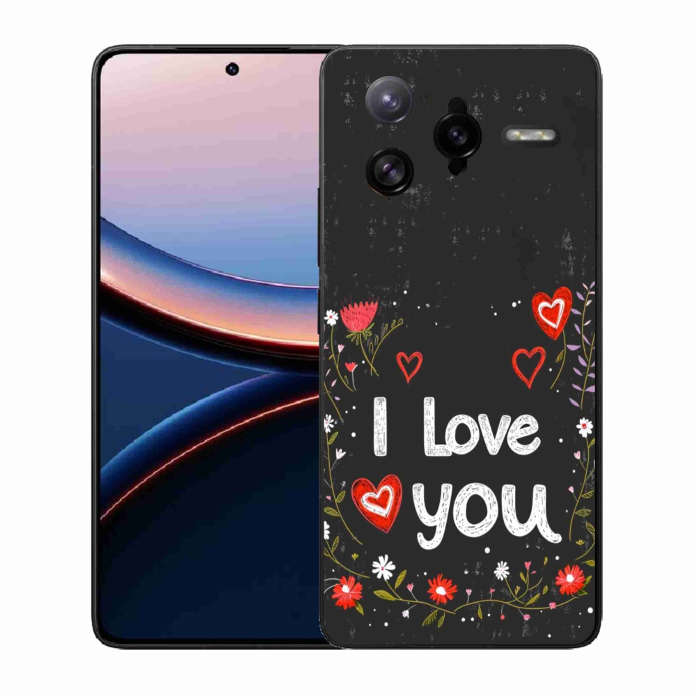 Gélový kryt mmCase na Xiaomi Poco F7 Ultra - I love you čierne pozadie