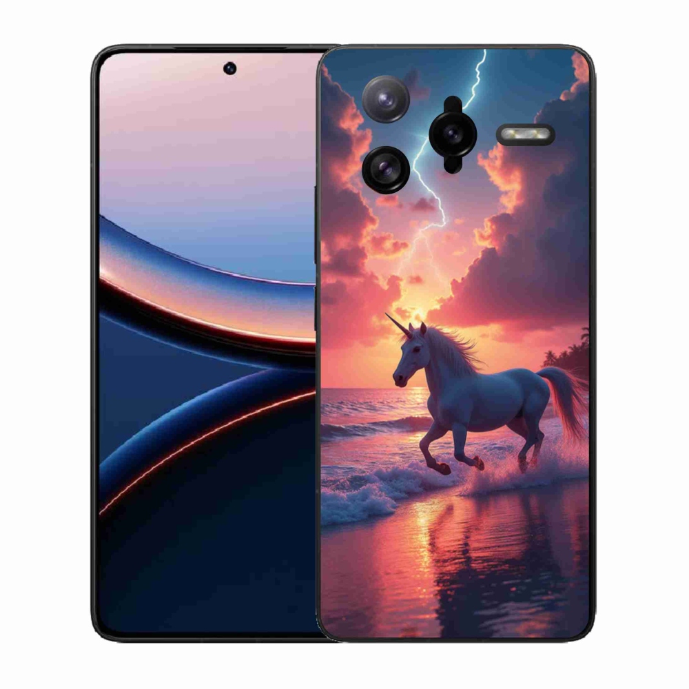 Gélový kryt mmCase na Xiaomi Poco F7 Ultra - jednorožec na pláži