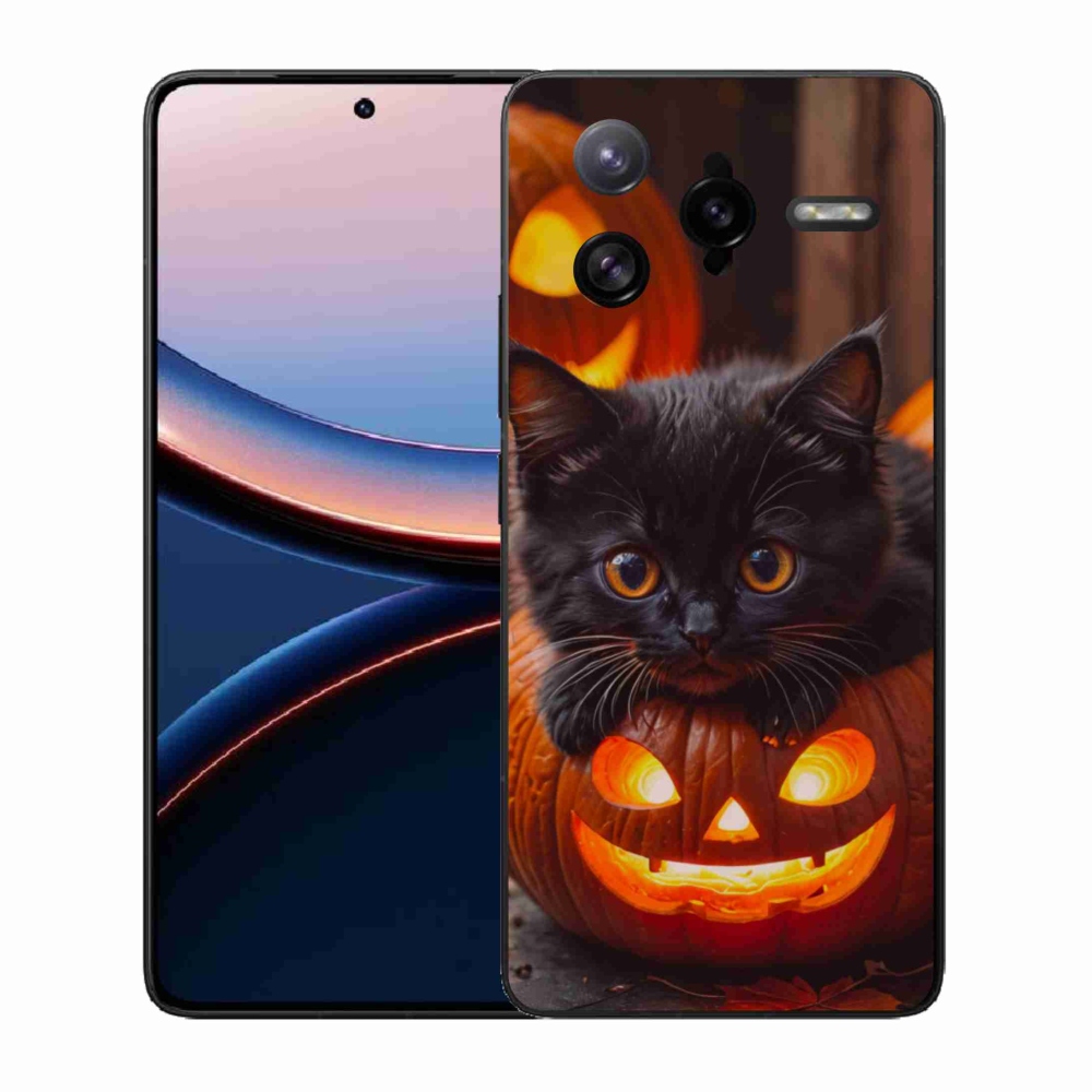 Gélový kryt mmCase na Xiaomi Poco F7 Ultra - mačiatko a tekvica