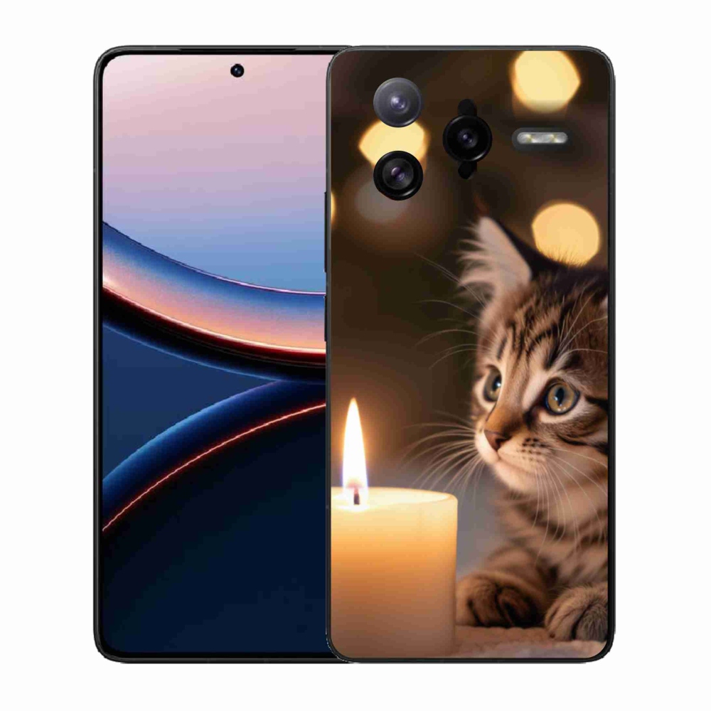 Gélový kryt mmCase na Xiaomi Poco F7 Ultra - mačiatko a sviečka