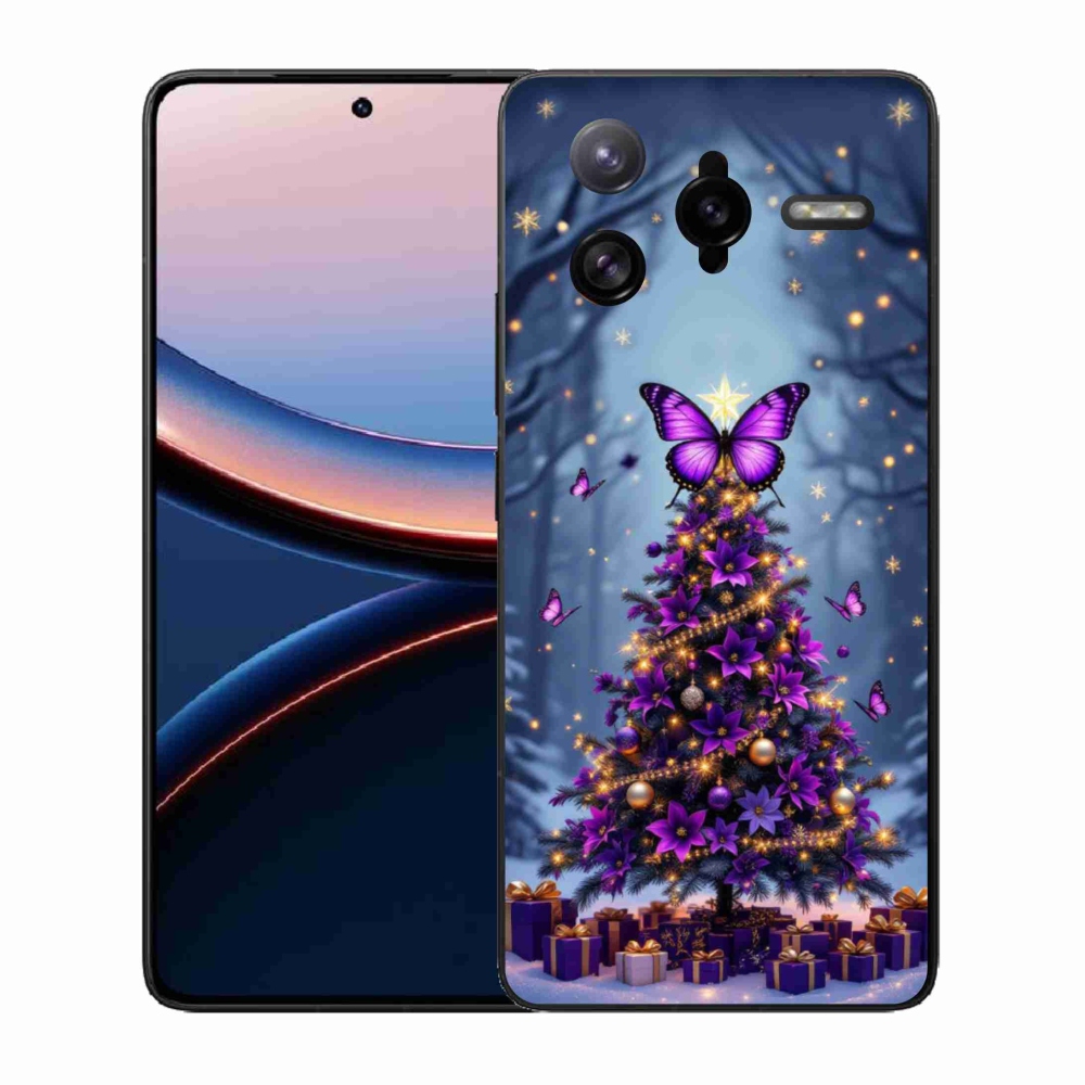 Gélový kryt mmCase na Xiaomi Poco F7 Ultra - motýlí vianočný stromček
