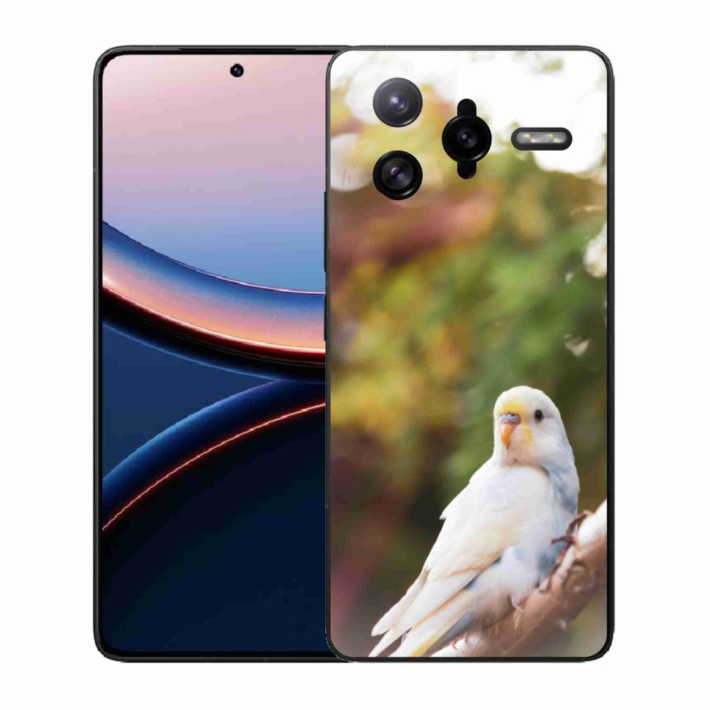 Gélový kryt mmCase na Xiaomi Poco F7 Ultra - papagáj andulka biela