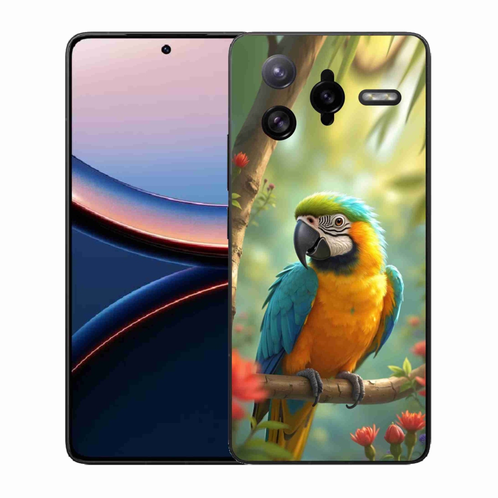 Gélový kryt mmCase na Xiaomi Poco F7 Ultra - papagáj ara modrožltá