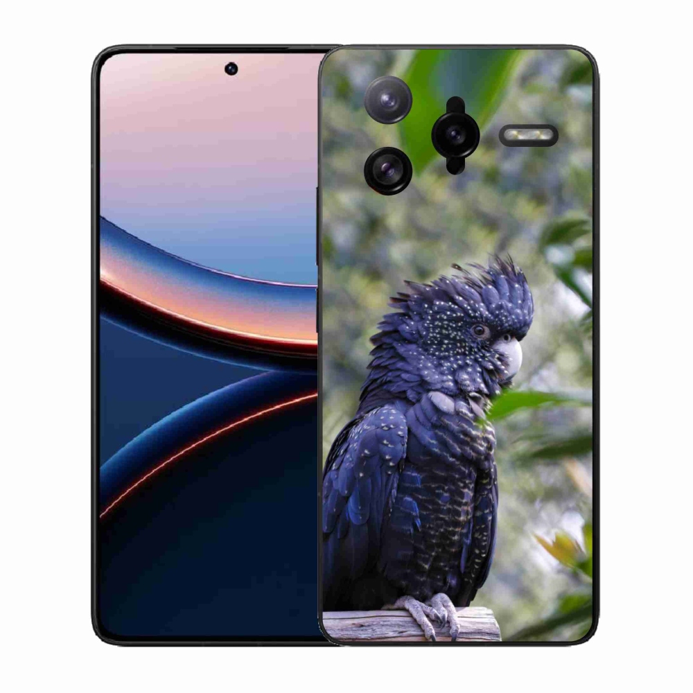 Gélový kryt mmCase na Xiaomi Poco F7 Ultra - papagáj kakadu čierny