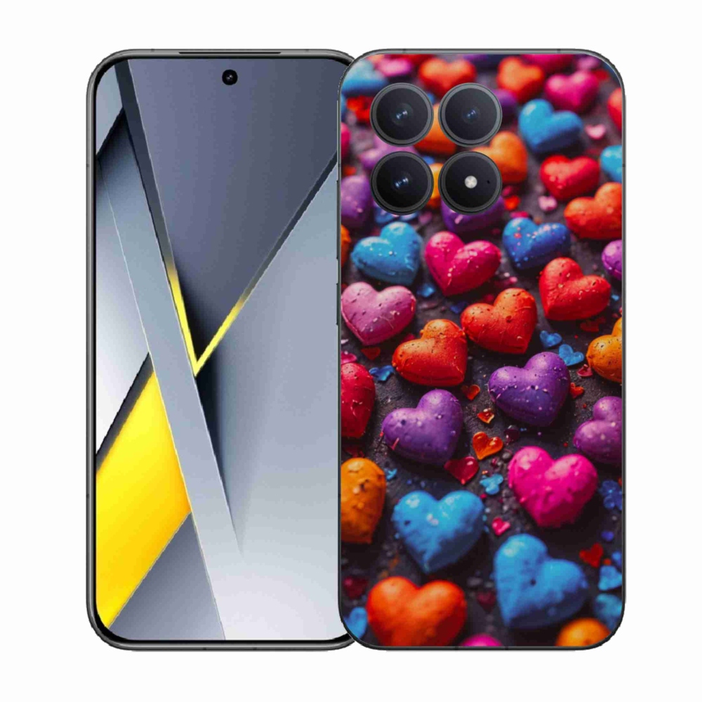 Gélový kryt mmCase na Xiaomi Poco F8 Pro - farebné srdcia