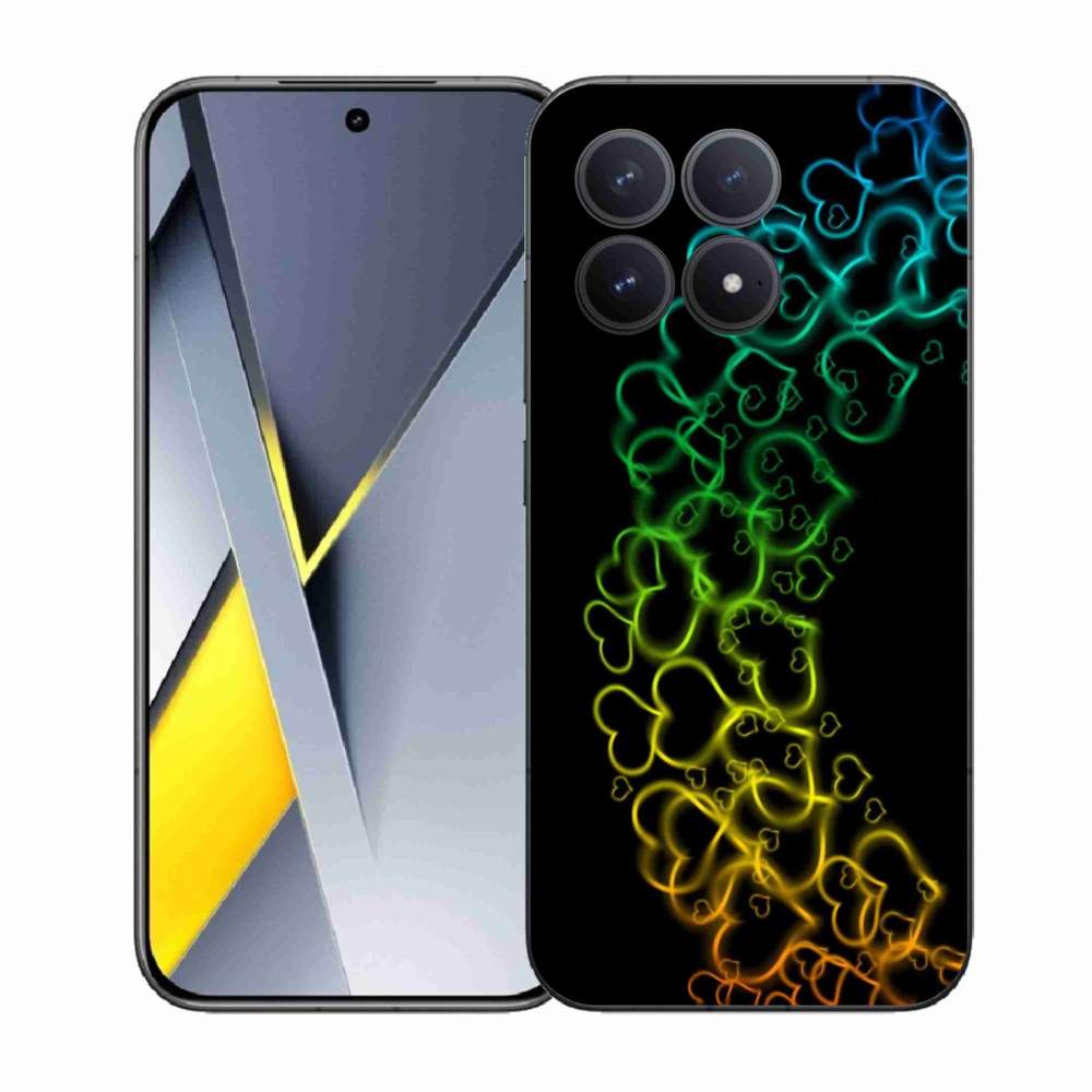 Gélový kryt mmCase na Xiaomi Poco F8 Pro - farebné srdiečka