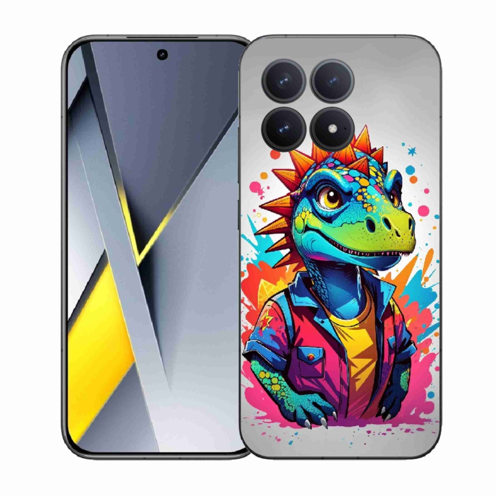 Gélový kryt mmCase na Xiaomi Poco F8 Pro - farebný dinosaurus