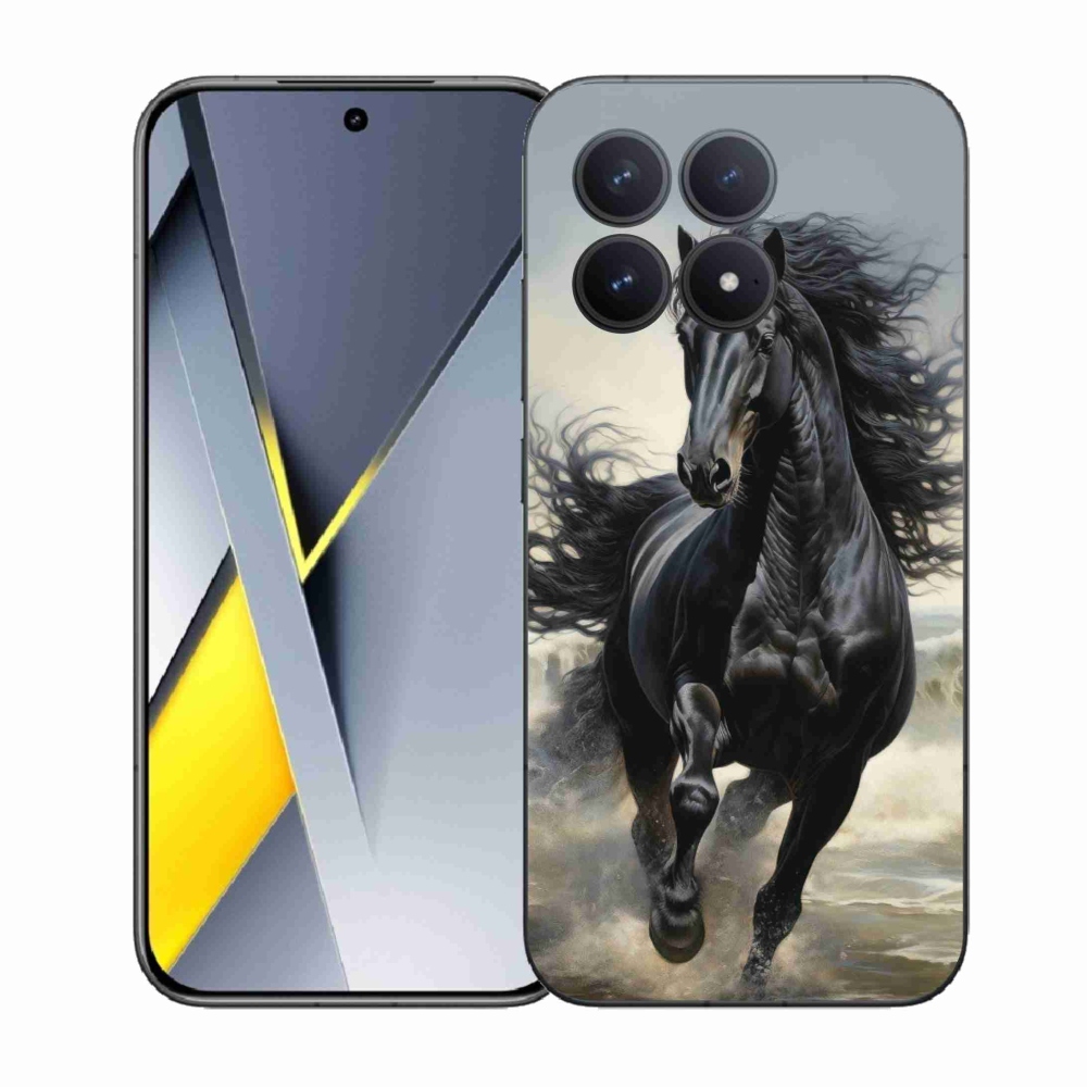 Gélový kryt mmCase na Xiaomi Poco F8 Pro - bežiaci čierny kôň