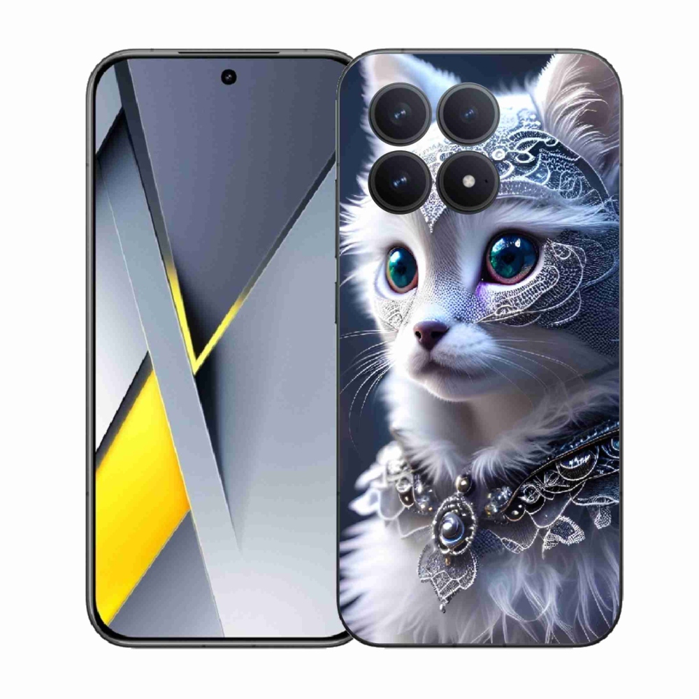 Gélový kryt mmCase na Xiaomi Poco F8 Pro - biela mačka