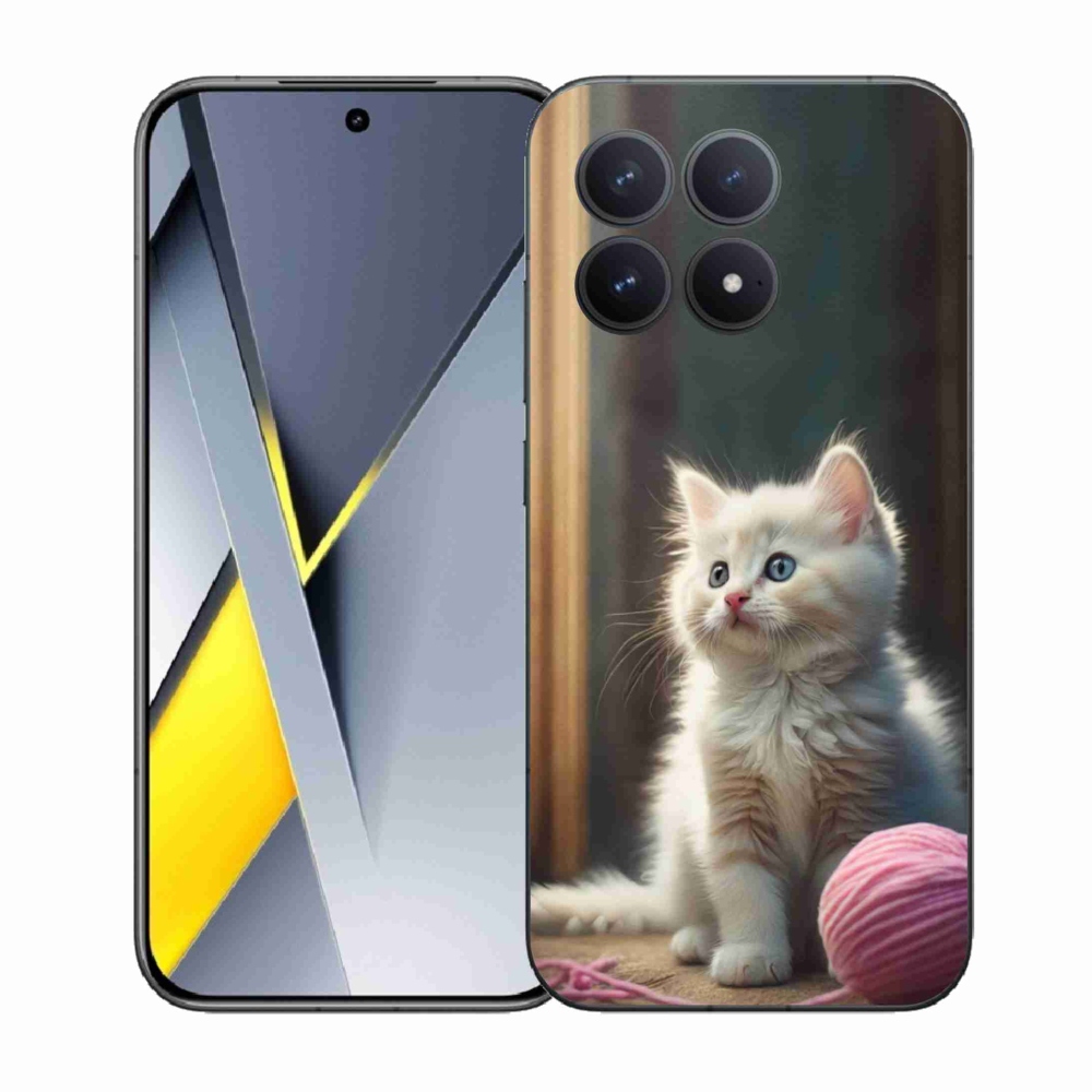 Gélový kryt mmCase na Xiaomi Poco F8 Pro - biele mačiatko 2