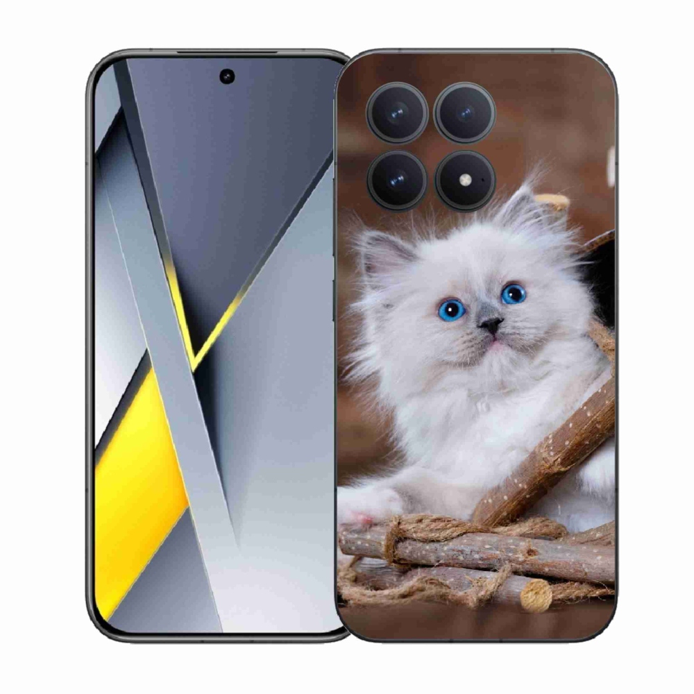 Gélový kryt mmCase na Xiaomi Poco F8 Pro - biele mačiatko