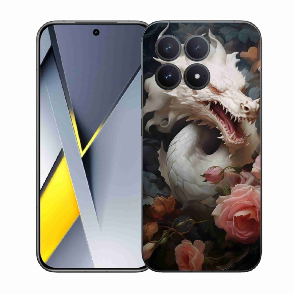 Gélový kryt mmCase na Xiaomi Poco F8 Pro - biely drak