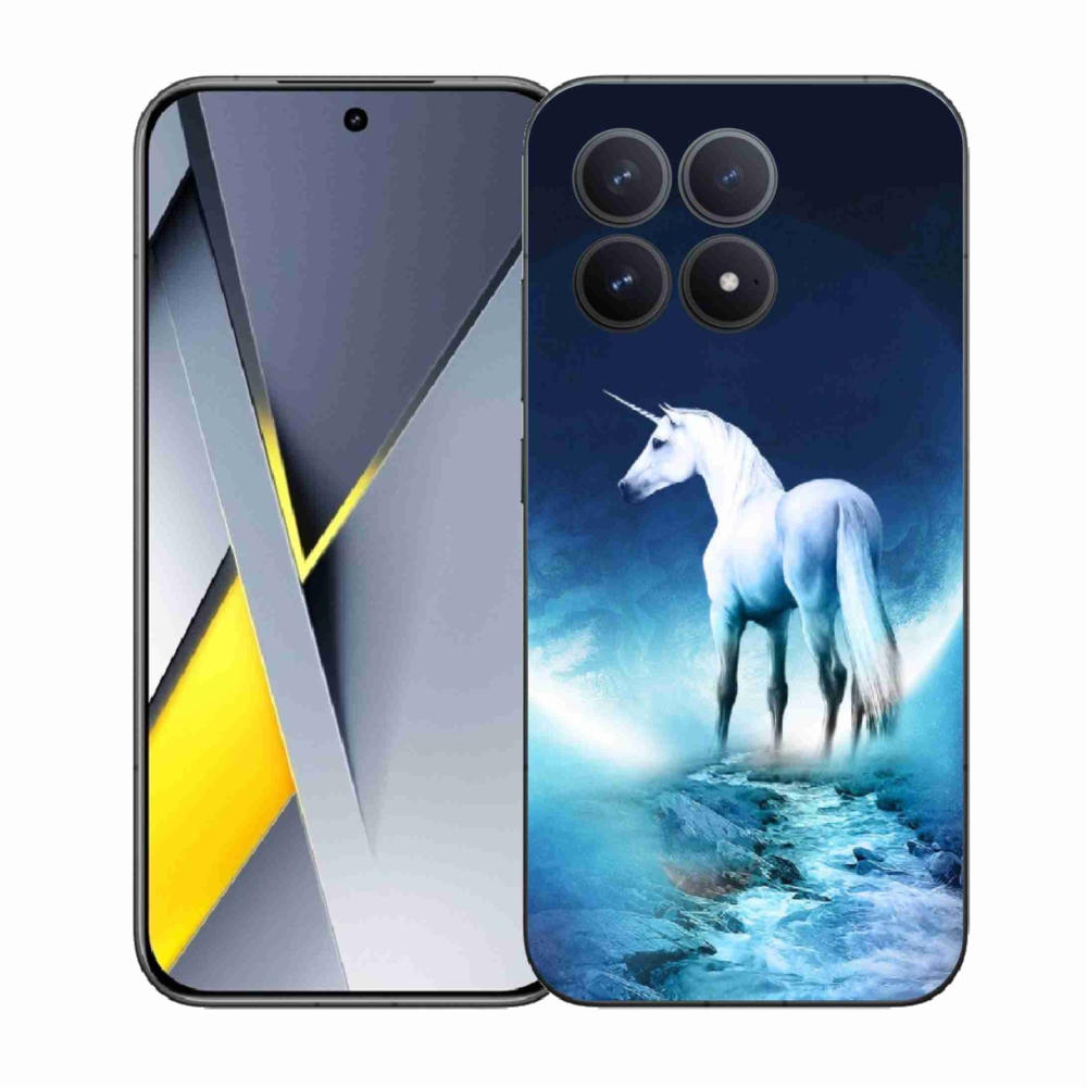 Gélový kryt mmCase na Xiaomi Poco F8 Pro - biely jednorožec
