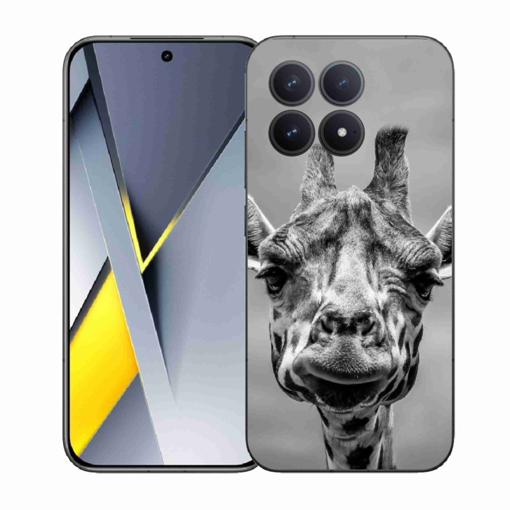 Gélový kryt mmCase na Xiaomi Poco F8 Pro - čiernobiela žirafa