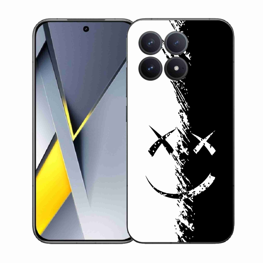 Gélový kryt mmCase na Xiaomi Poco F8 Pro - čiernobiely smajlík