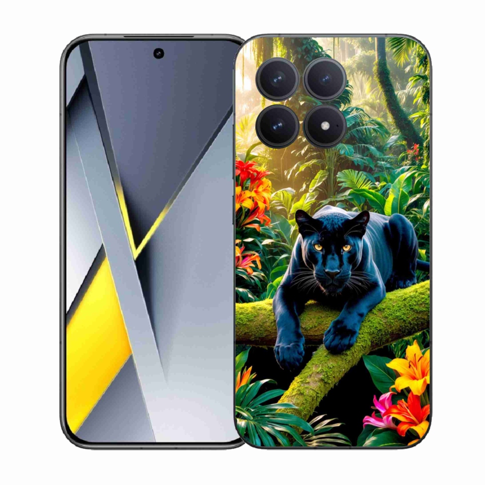 Gélový kryt mmCase na Xiaomi Poco F8 Pro - čierny panter v džungli