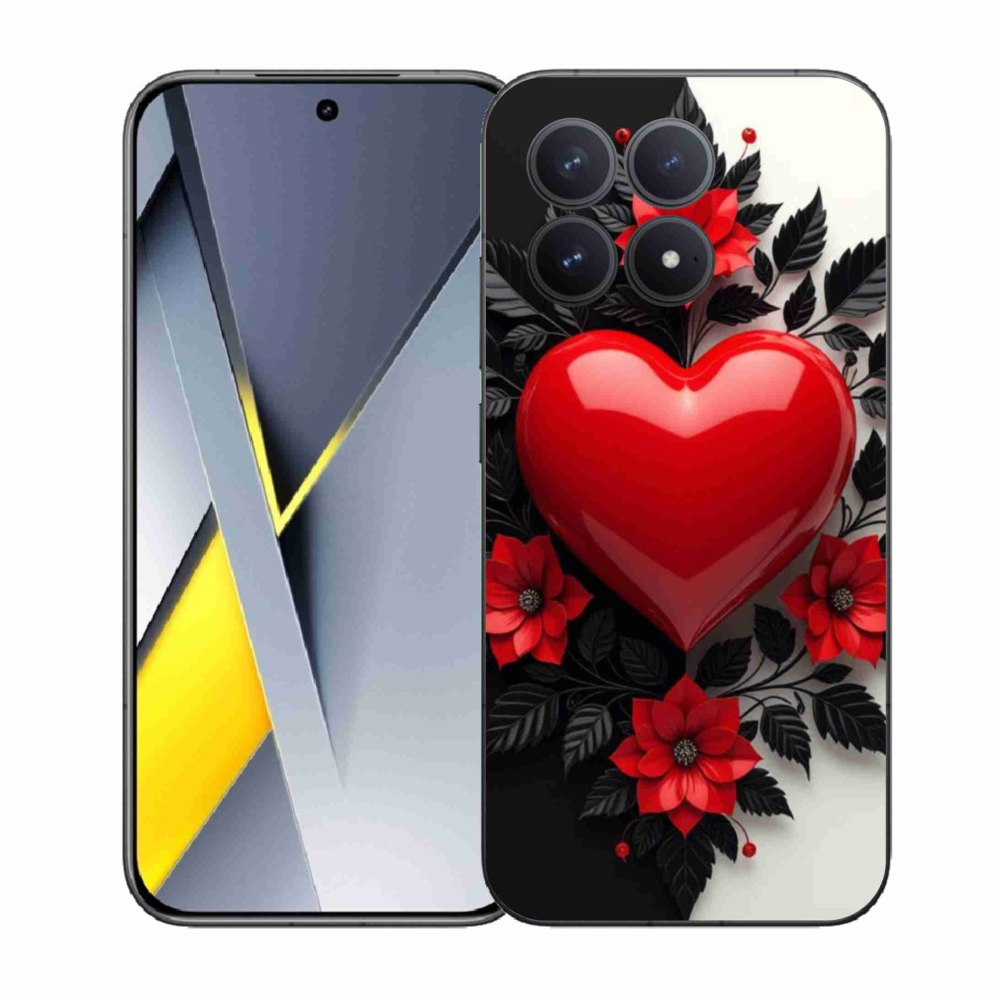Gélový kryt mmCase na Xiaomi Poco F8 Pro - červené srdce