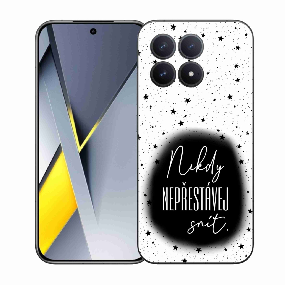 Gélový kryt mmCase na Xiaomi Poco F8 Pro - citát 1 čiernobiele pozadie