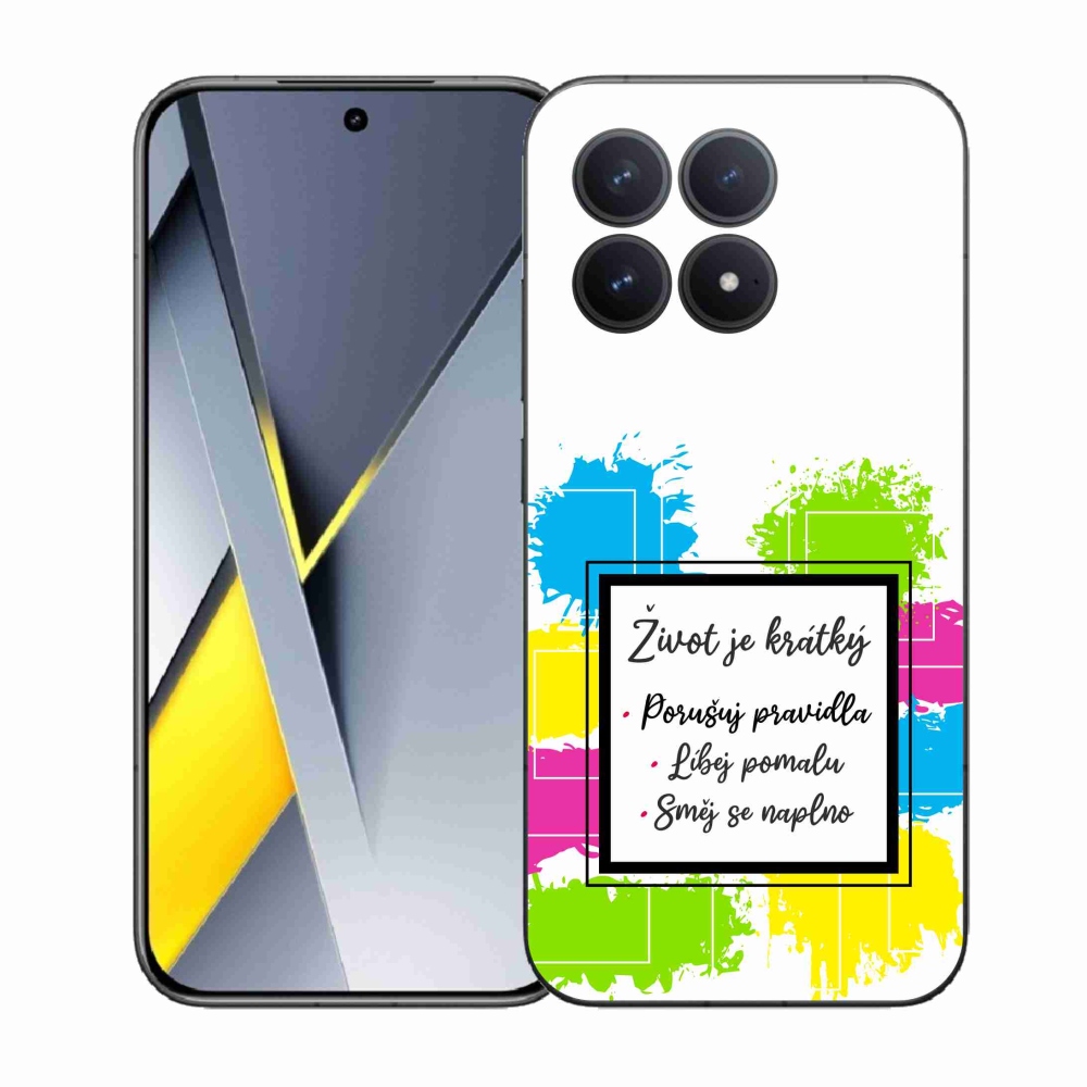 Gélový kryt mmCase na Xiaomi Poco F8 Pro - citát 5 biele pozadie