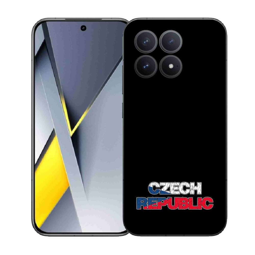 Gélový kryt mmCase na Xiaomi Poco F8 Pro - Czech Republic čierne pozadie