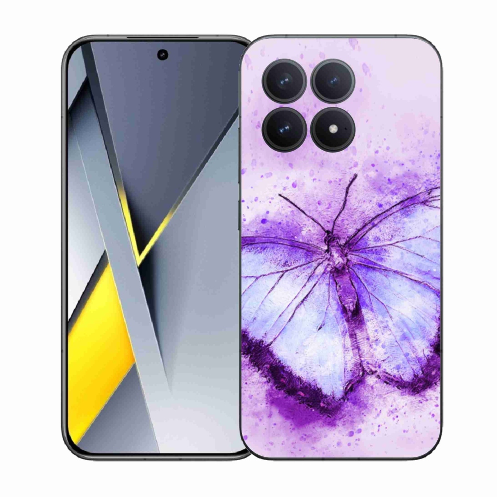 Gélový kryt mmCase na Xiaomi Poco F8 Pro - fialový motýľ