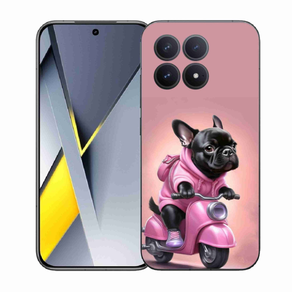 Gélový kryt mmCase na Xiaomi Poco F8 Pro - francúzsky buldoček na skútri