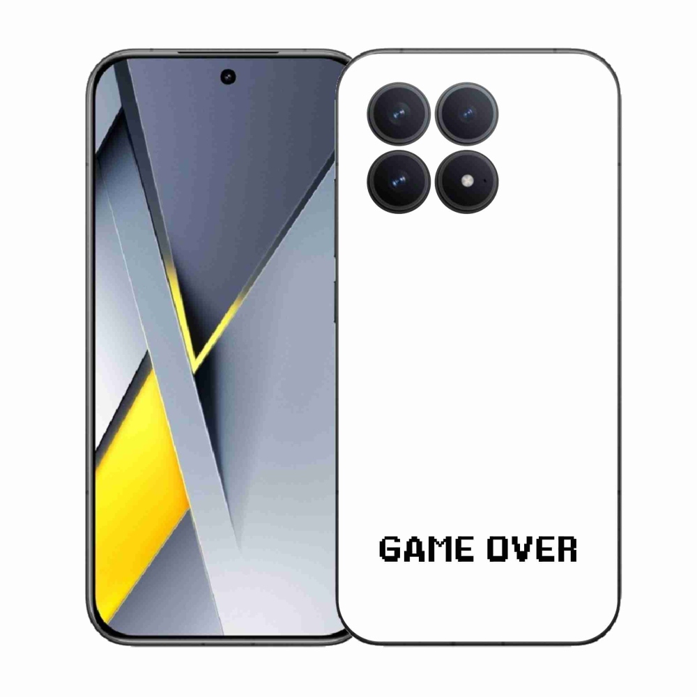 Gélový kryt mmCase na Xiaomi Poco F8 Pro - game over biele pozadie