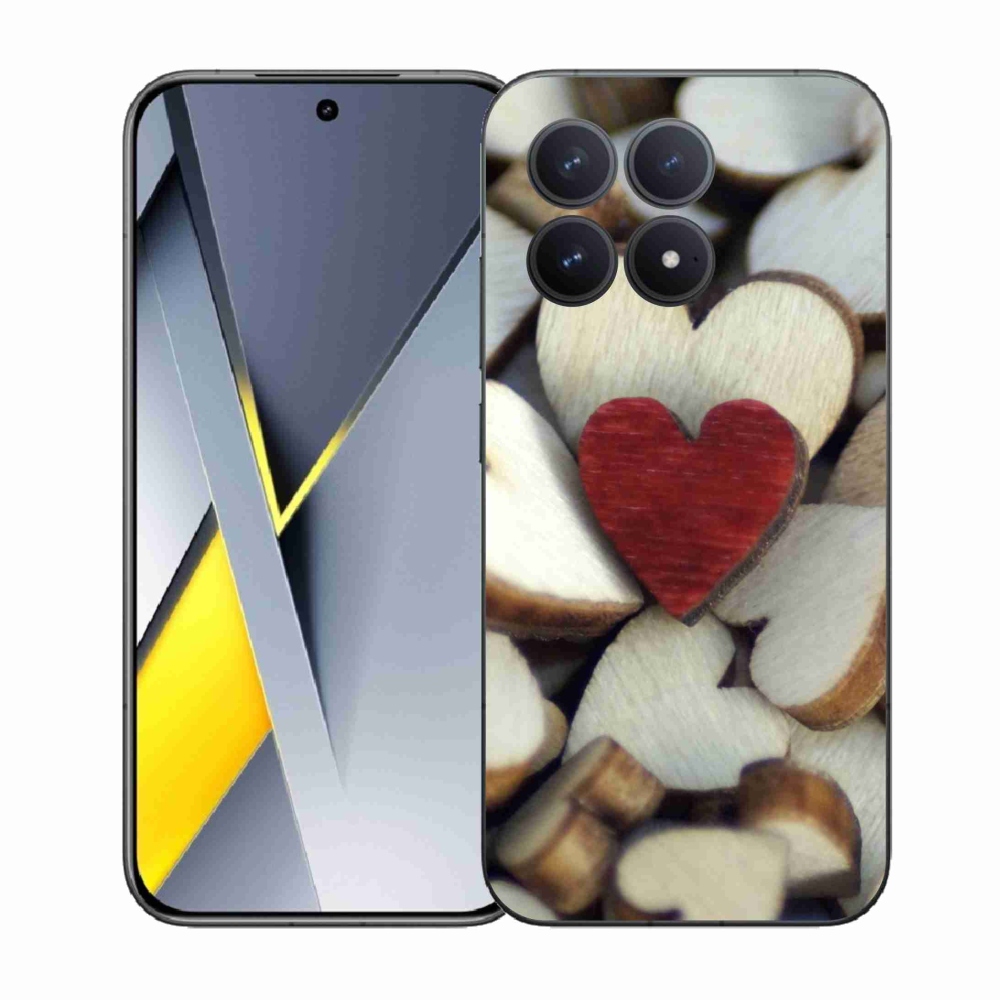 Gélový kryt mmCase na Xiaomi Poco F8 Pro - gravírované červené srdce