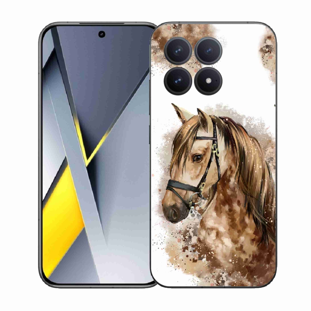 Gélový kryt mmCase na Xiaomi Poco F8 Pro - hnedý kreslený kôň