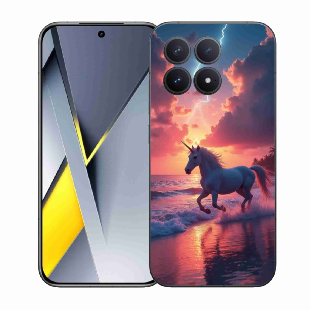 Gélový kryt mmCase na Xiaomi Poco F8 Pro - jednorožec na pláži