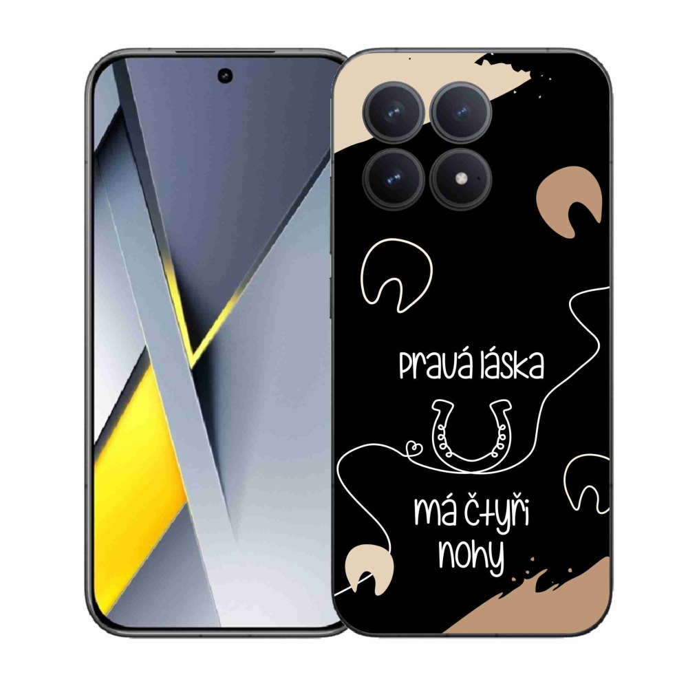 Gélový kryt mmCase na Xiaomi Poco F8 Pro - konský motív čierne pozadie