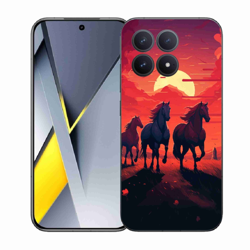 Gélový kryt mmCase na Xiaomi Poco F8 Pro - kone a západ slnka