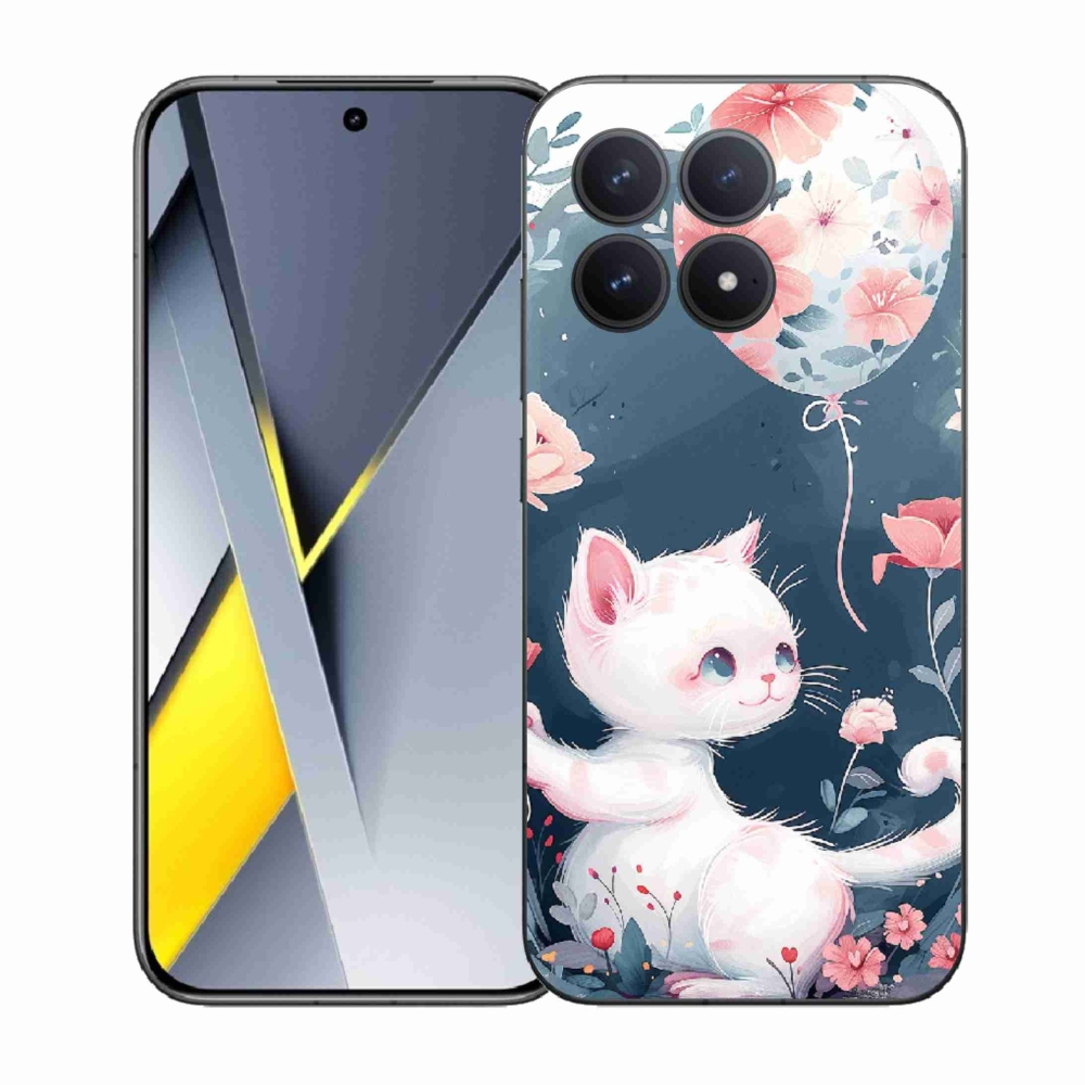 Gélový kryt mmCase na Xiaomi Poco F8 Pro - mačiatko s balónikom