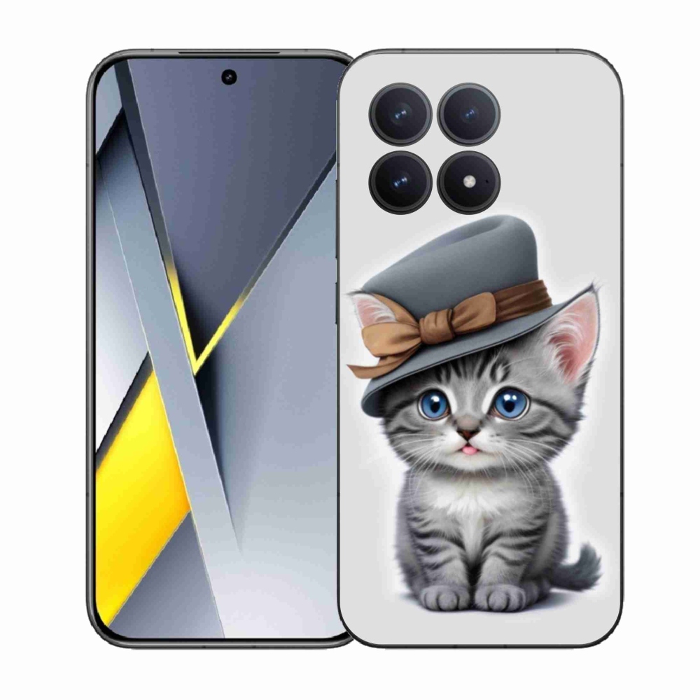 Gélový kryt mmCase na Xiaomi Poco F8 Pro - mačiatko s klobúkom