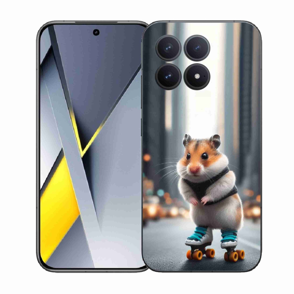 Gélový kryt mmCase na Xiaomi Poco F8 Pro - škrečok na korčuliach