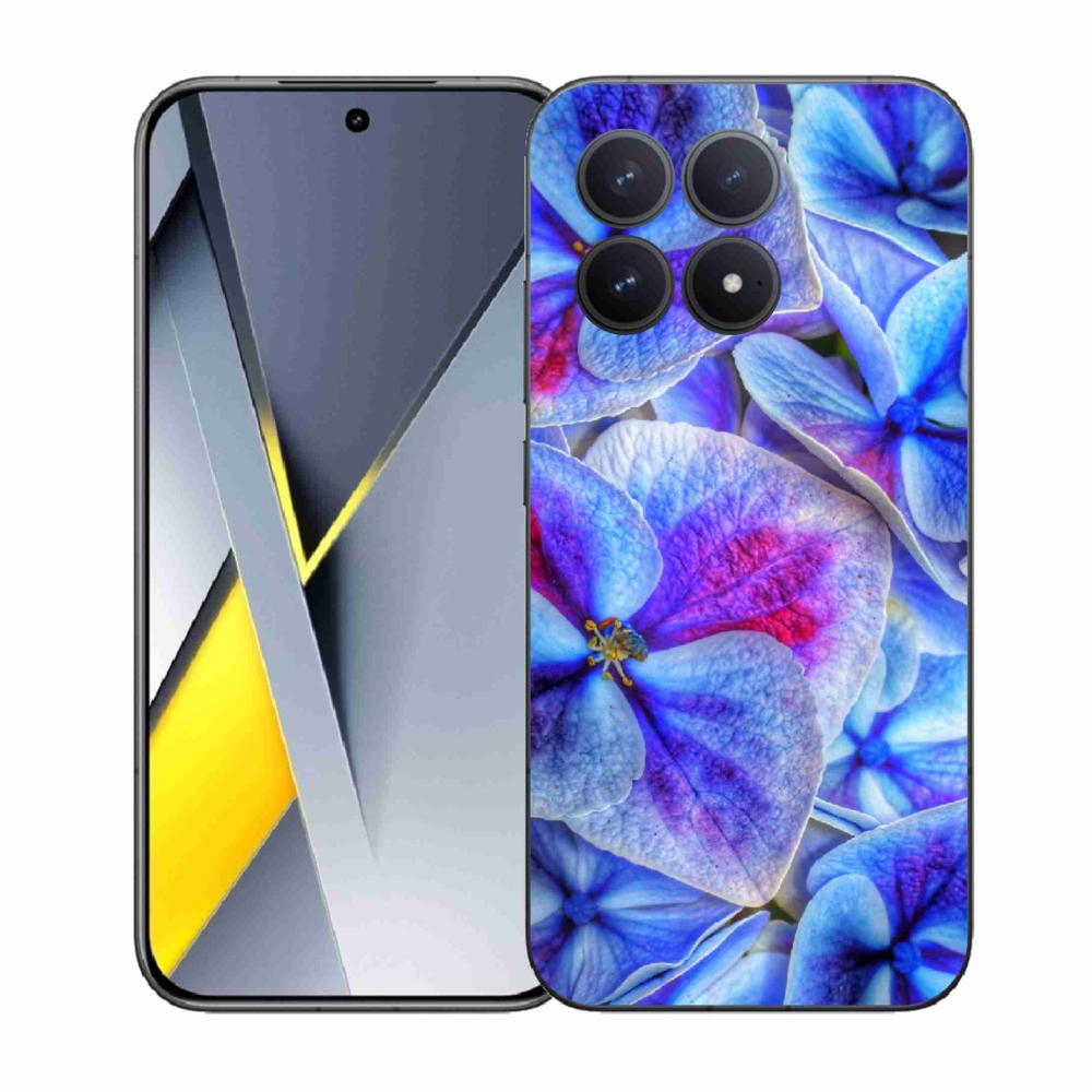Gélový kryt mmCase na Xiaomi Poco F8 Pro - modré kvety 1