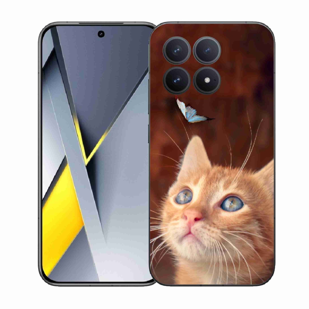 Gélový kryt mmCase na Xiaomi Poco F8 Pro - motýľ a mačiatko