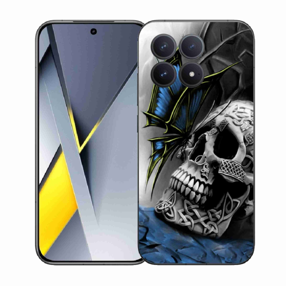 Gélový kryt mmCase na Xiaomi Poco F8 Pro - motýľ a lebka