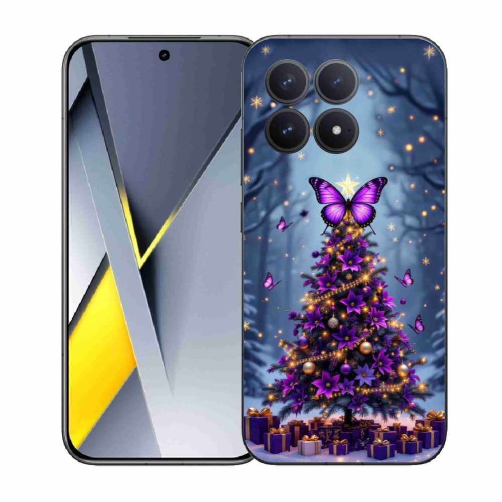 Gélový kryt mmCase na Xiaomi Poco F8 Pro - motýlí vianočný stromček