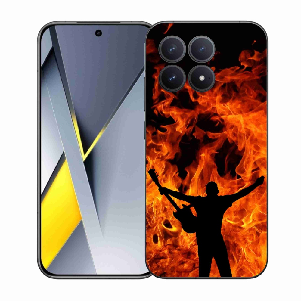Gélový kryt mmCase na Xiaomi Poco F8 Pro - muzikant a oheň