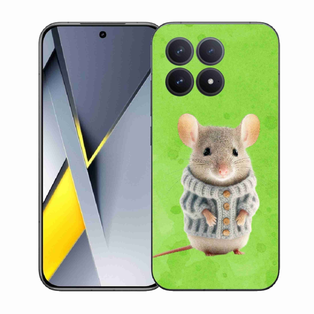 Gélový kryt mmCase na Xiaomi Poco F8 Pro - myška vo svetri