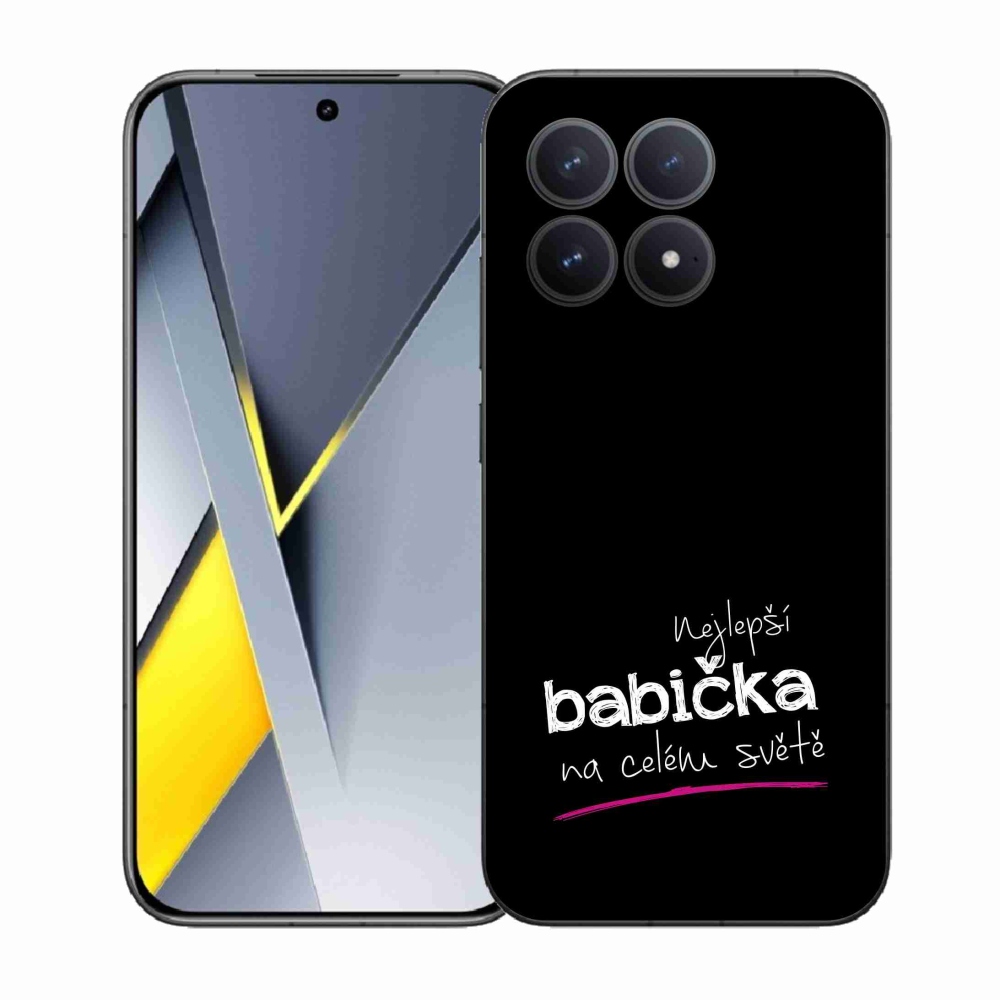 Gélový kryt mmCase na Xiaomi Poco F8 Pro - najlepšia babička 4 čierne pozadie