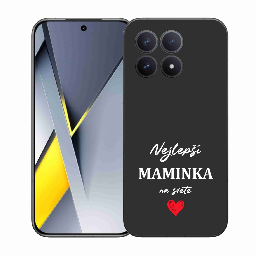 Gélový kryt mmCase na Xiaomi Poco F8 Pro - najlepšia mamička 1 čierne pozadie