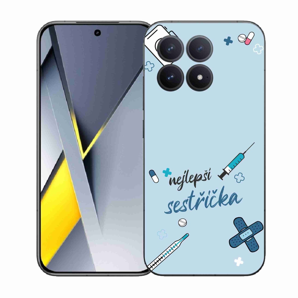 Gélový kryt mmCase na Xiaomi Poco F8 Pro - najlepšia sestrička modré pozadie